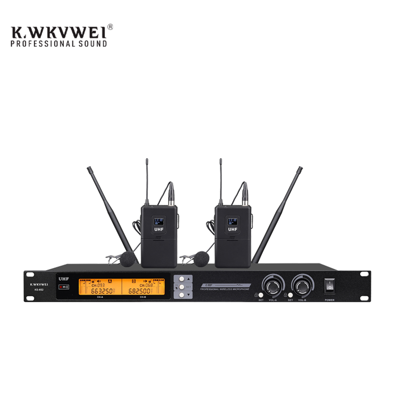 KS-652（U段红外对频一拖二无线领夹话筒）