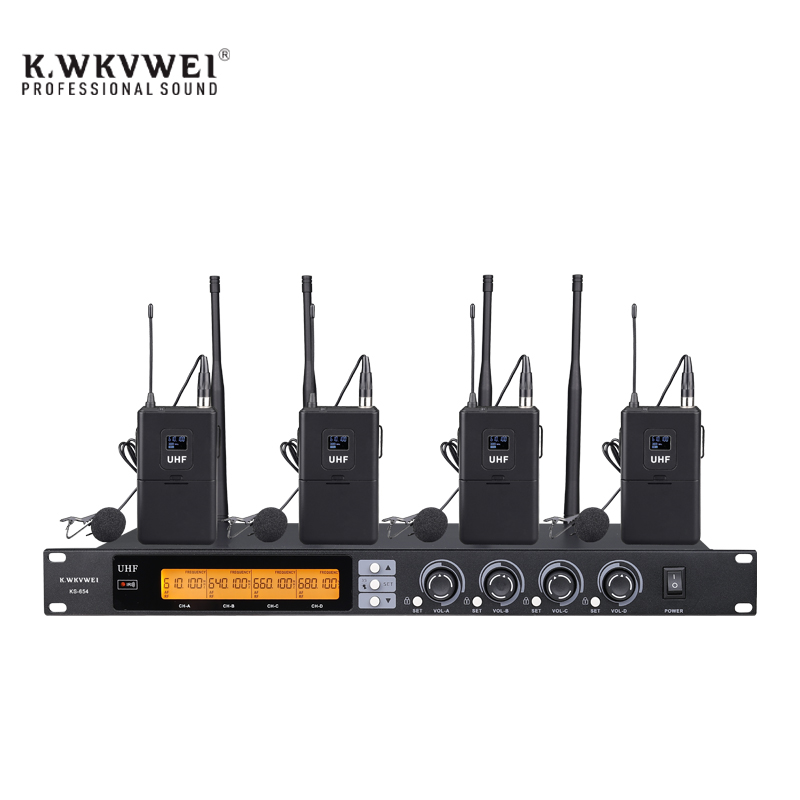 KS-654（U段红外对频一拖四无线领夹话筒）